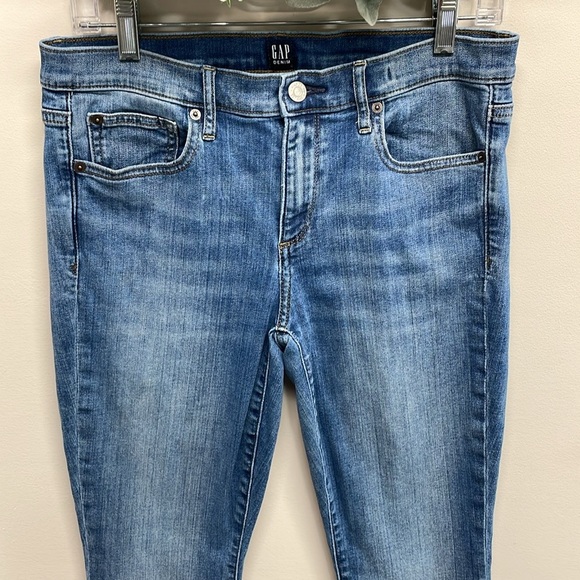 Gap Stretch True Skinny Mid Rise Medium Indigo Denim Jeans 31R - Picture 2 of 15